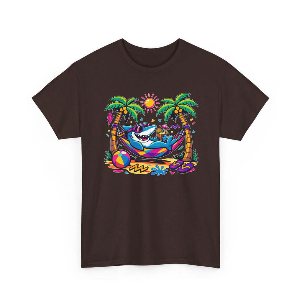 Beach Shark Hammock T‑Shirt — Tropical Summer Vibes Graphic Tee