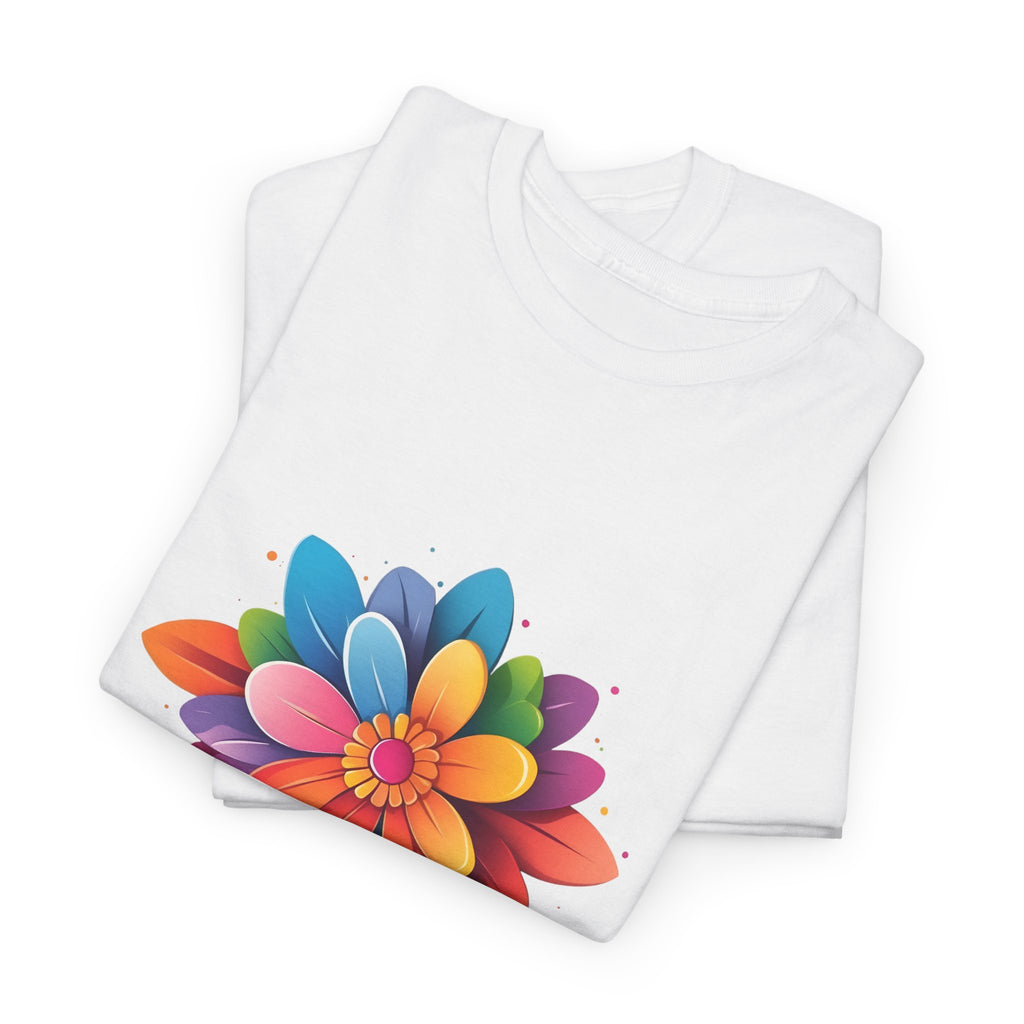 Colorful Layered Flower T-Shirt — Bright Floral Graphic Tee