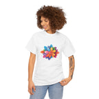 Colorful Layered Flower T-Shirt — Bright Floral Graphic Tee