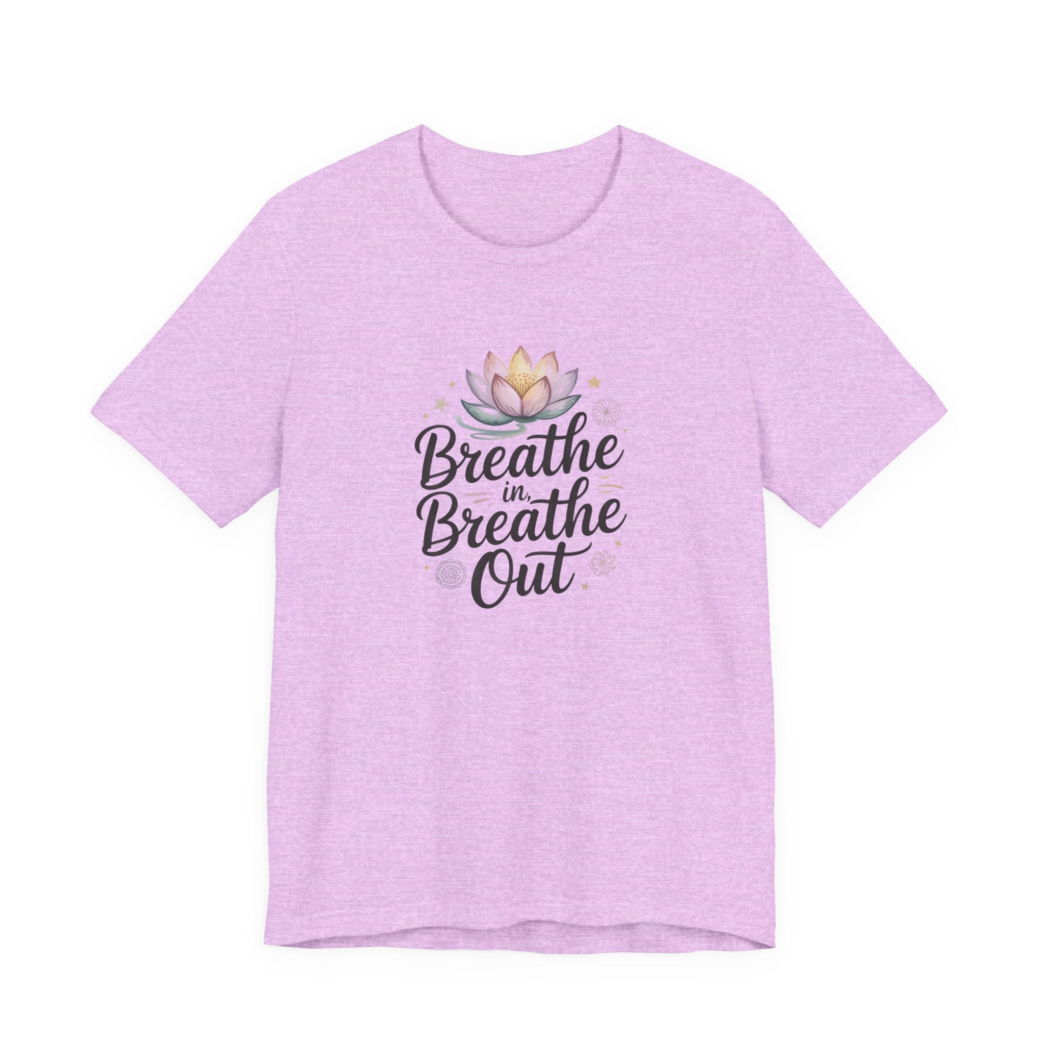 Breathe In Breathe Out T‑Shirt — Lotus Mindfulness Tee for Yoga & Relaxation