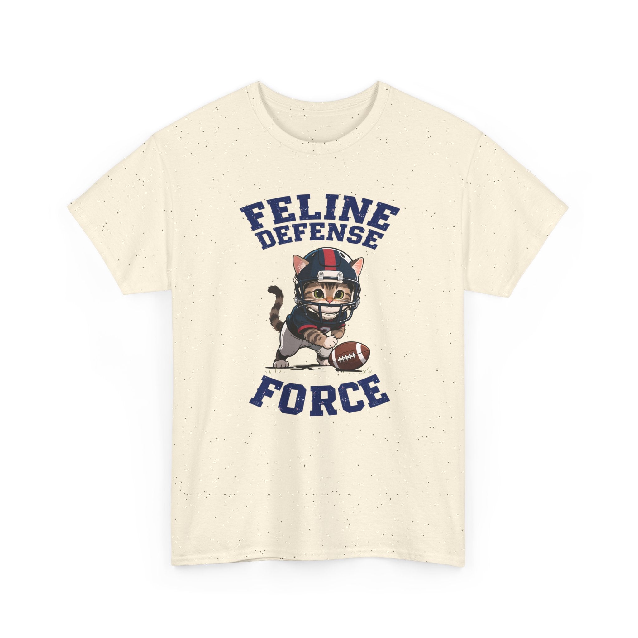 Feline Defense Force T-Shirt — Cute Football Cat Tee for Cat Lovers & Sports Fans