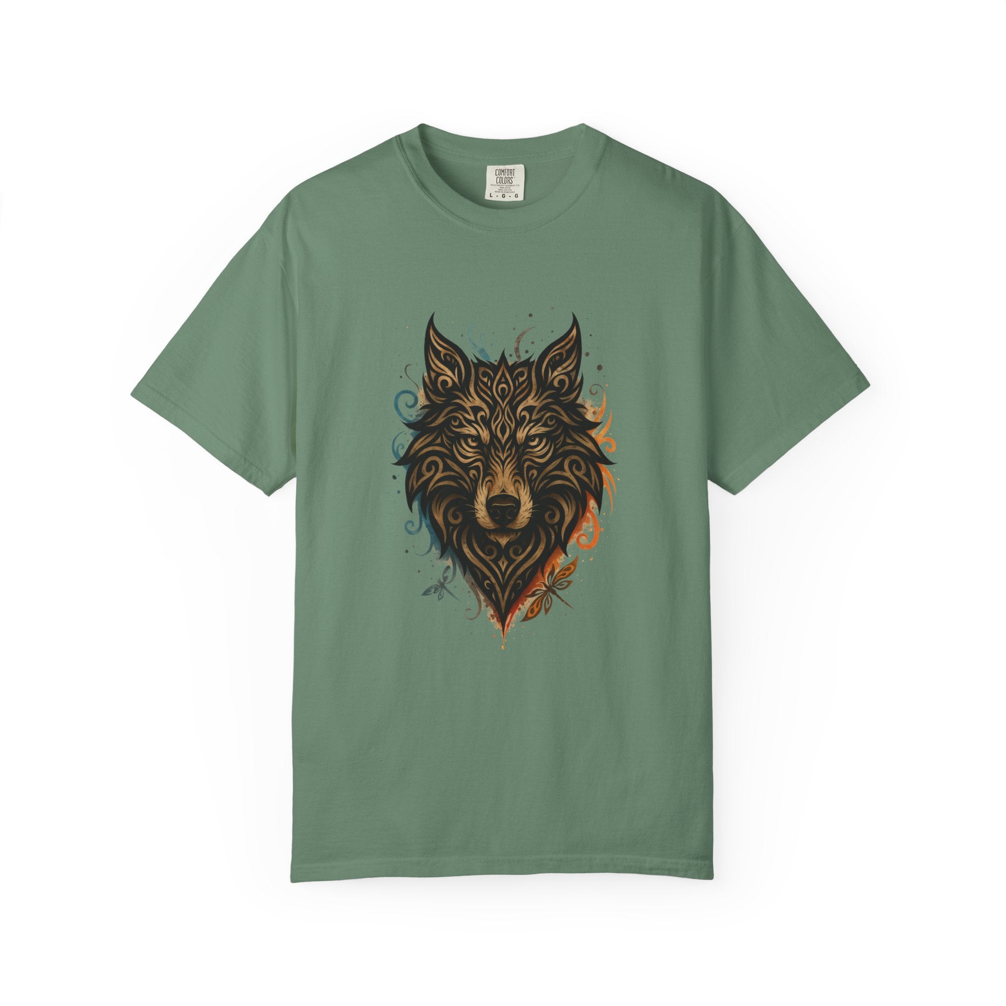 Wolf Head Graphic T-Shirt — Intricate Tribal Wolf Art Tee