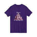 Fairytale Castle V-Neck Tee — 'Queen of My Castle' Vintage Castle Graphic