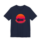 Fishing Sunset T‑Shirt — Retro Sunset Fisherman Boat Tee