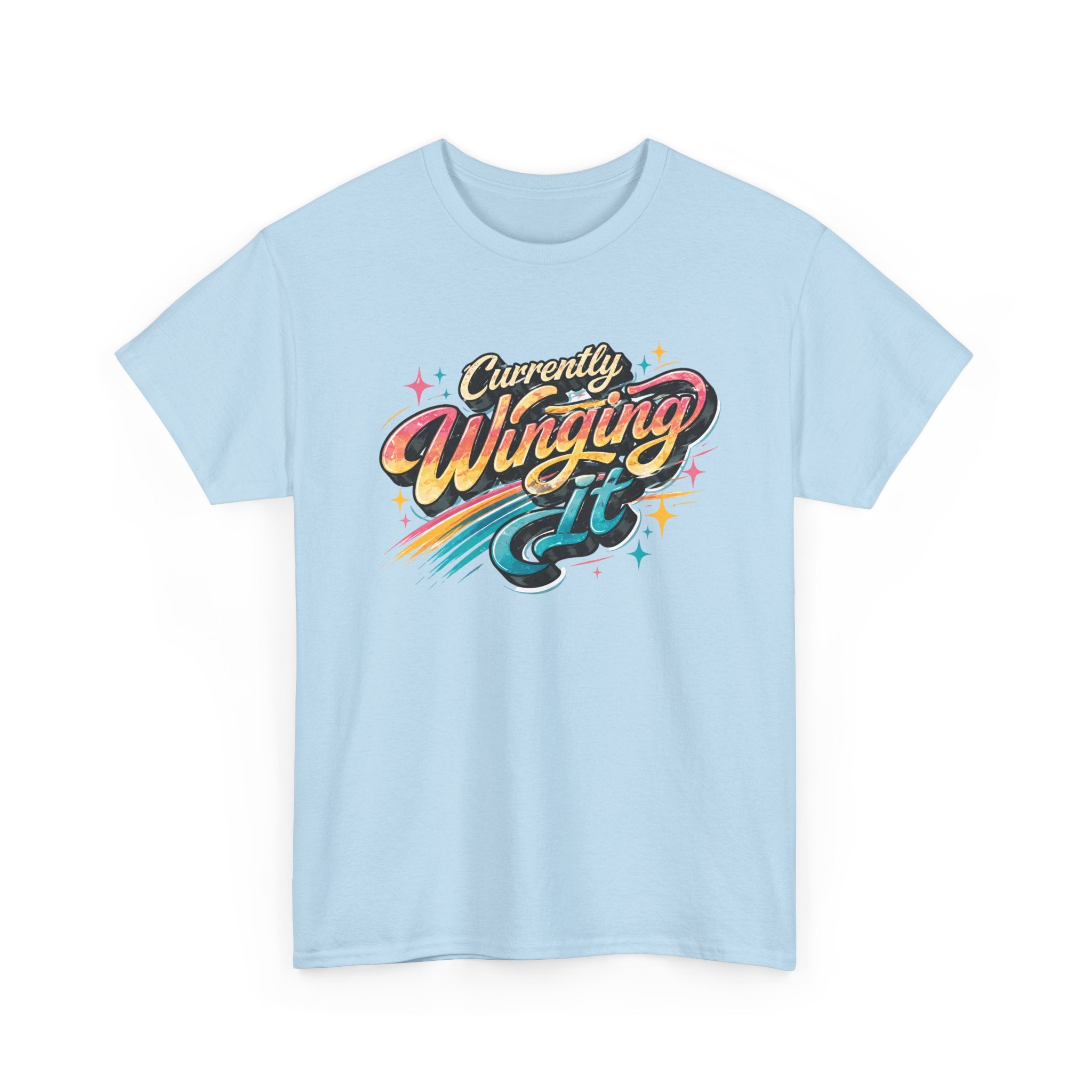 Currently Winging It Graphic Tee — Retro Script Casual Shirt