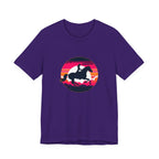 Woman Horse Riding Retro Sunset Tee