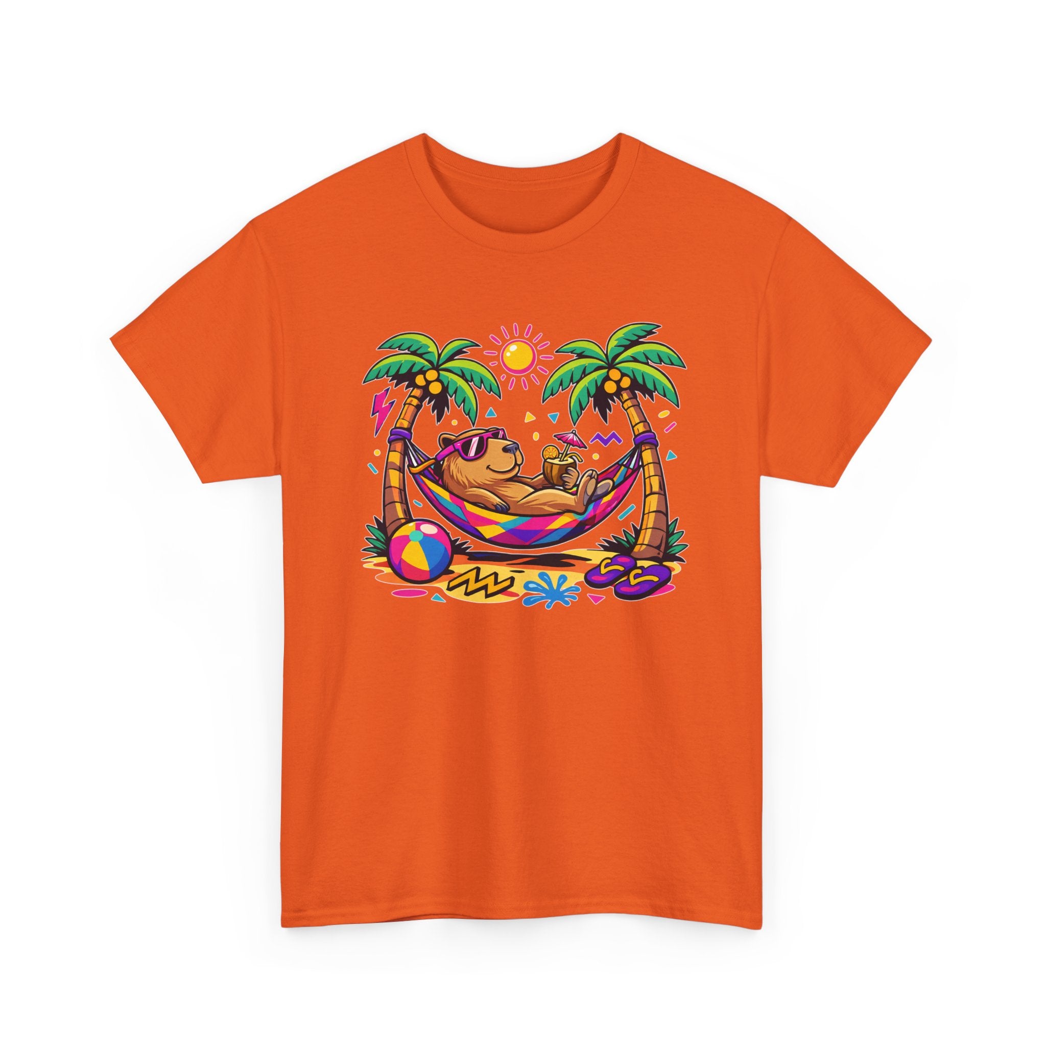 Beach Capybara Hammock T‑Shirt — Tropical Summer Vibes Graphic Tee
