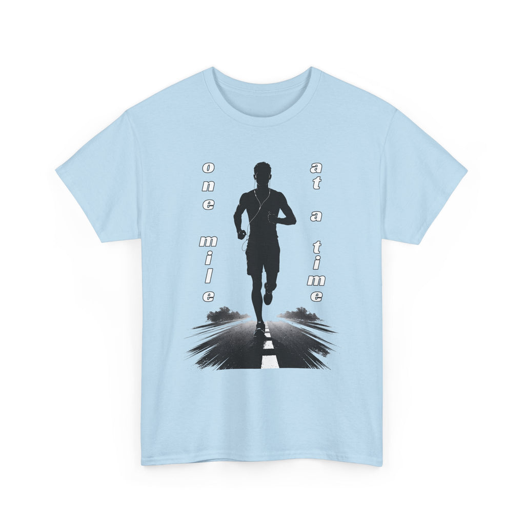 Running Silhouette T‑Shirt – One Mile At A Time Graphic Tee