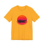 Fishing Sunset T‑Shirt — Retro Sunset Fisherman Boat Tee