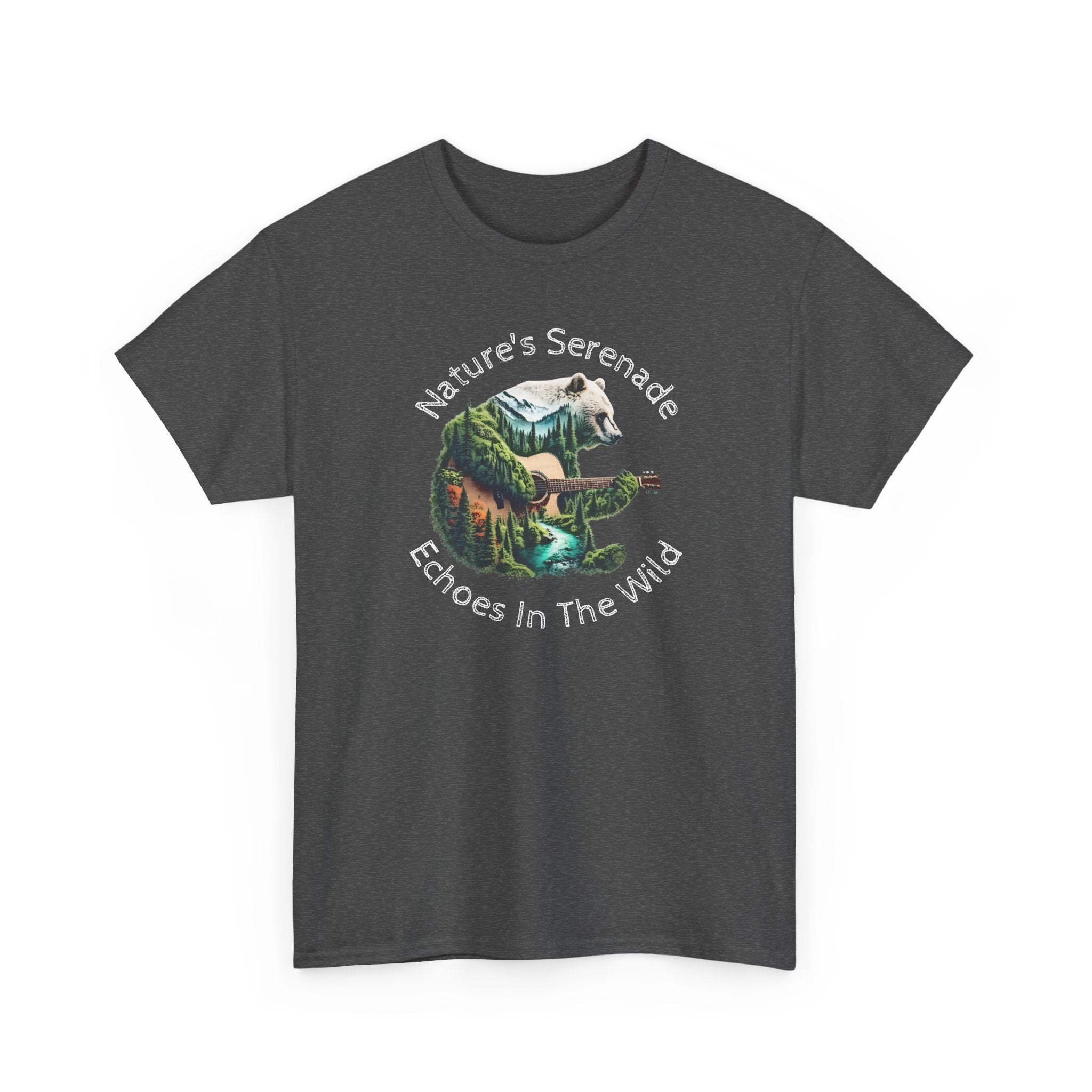 Nature’s Serenade T-Shirt — ‘Echoes in the Wild’ Guitar Bear Graphic Tee