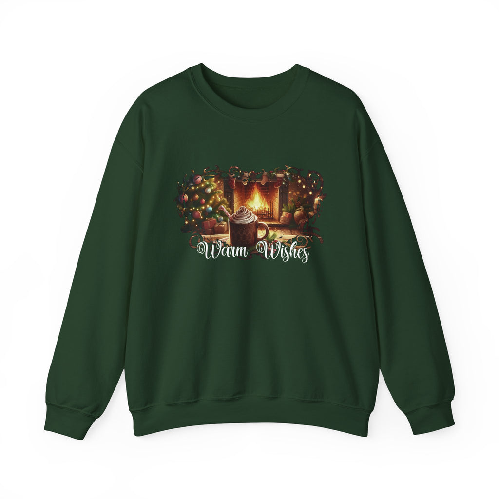 Christmas Fireplace Sweatshirt – Cozy Holiday Crewneck with Hot Cocoa & Tree