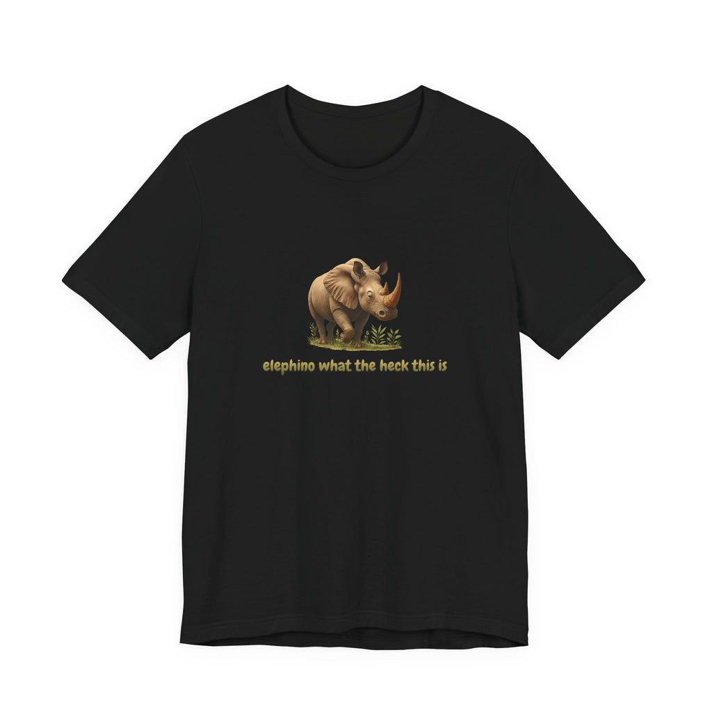 Elephant Rhino Graphic Tee — "elephino what the heck this is" Funny Wildlife T-Shirt