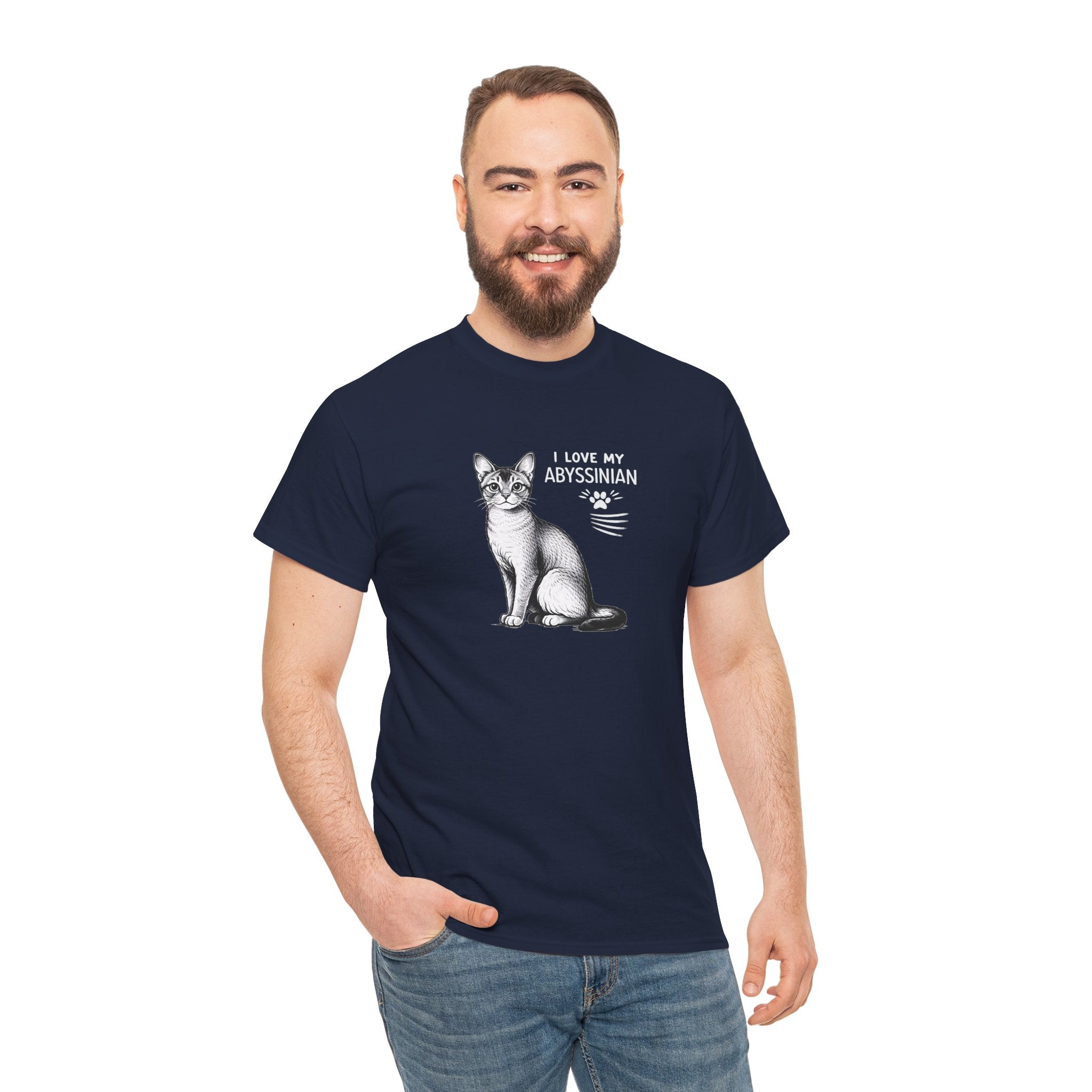 Abyssinian Cat T‑Shirt – "I Love My Abyssinian" Graphic Tee