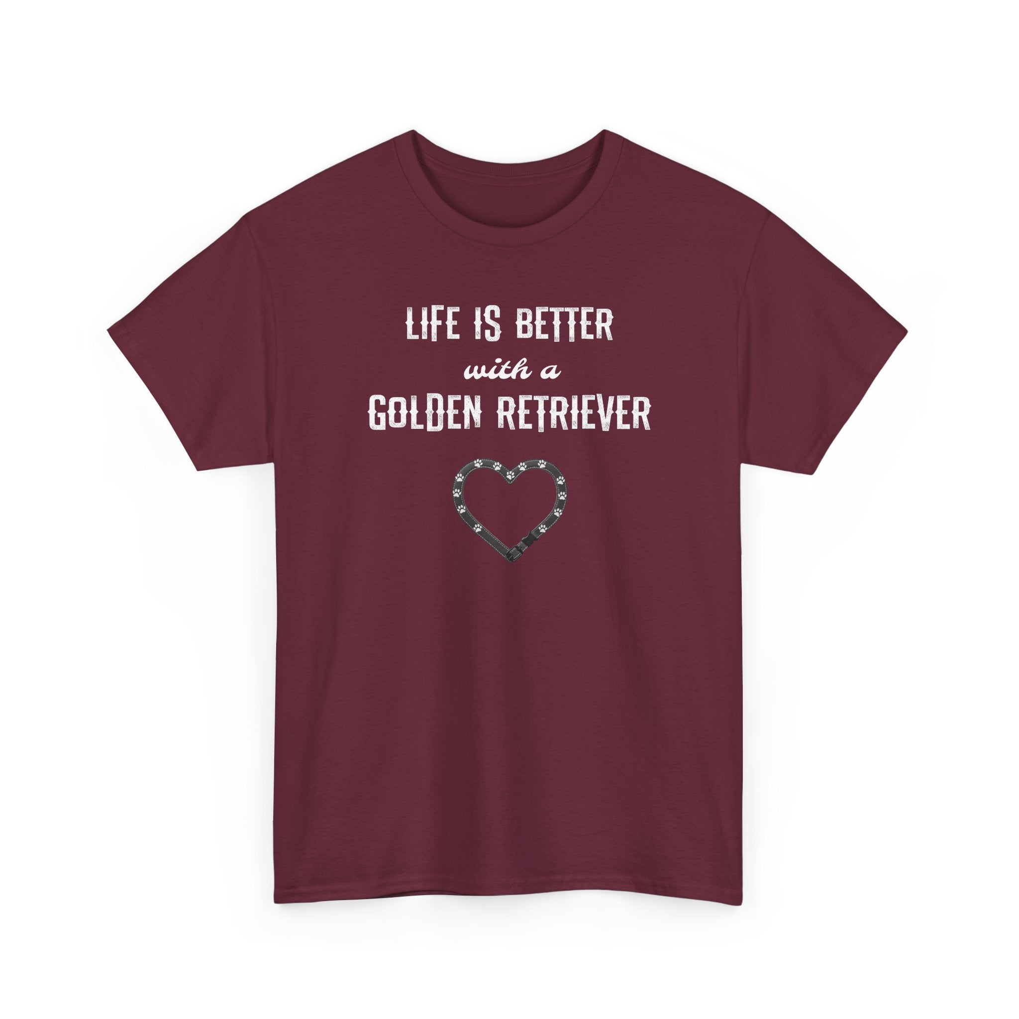 Life Is Better with a Golden Retriever Heart Dog Lover Tee
