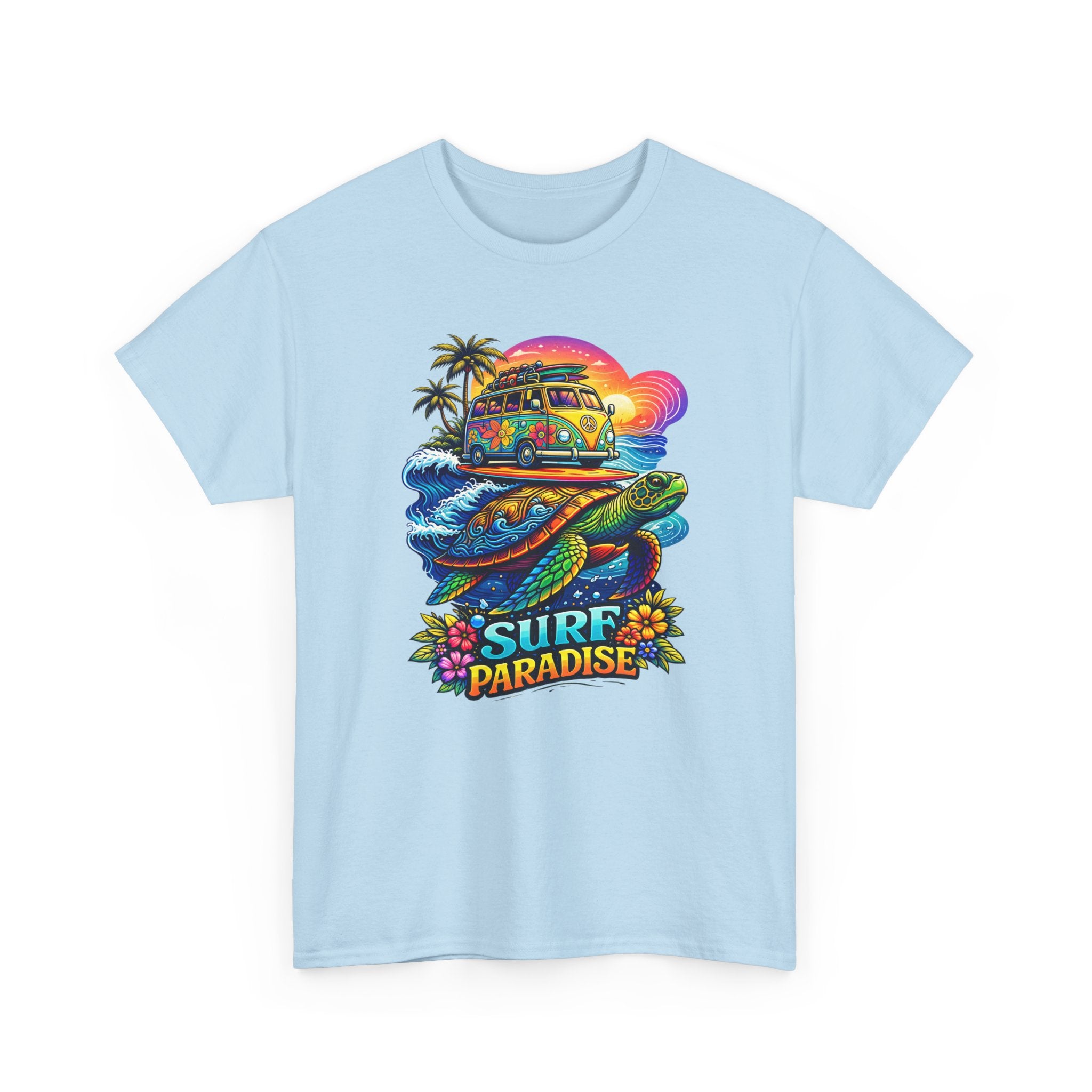 Surf Paradise Tee — Retro Van & Sea Turtle Beach T-Shirt