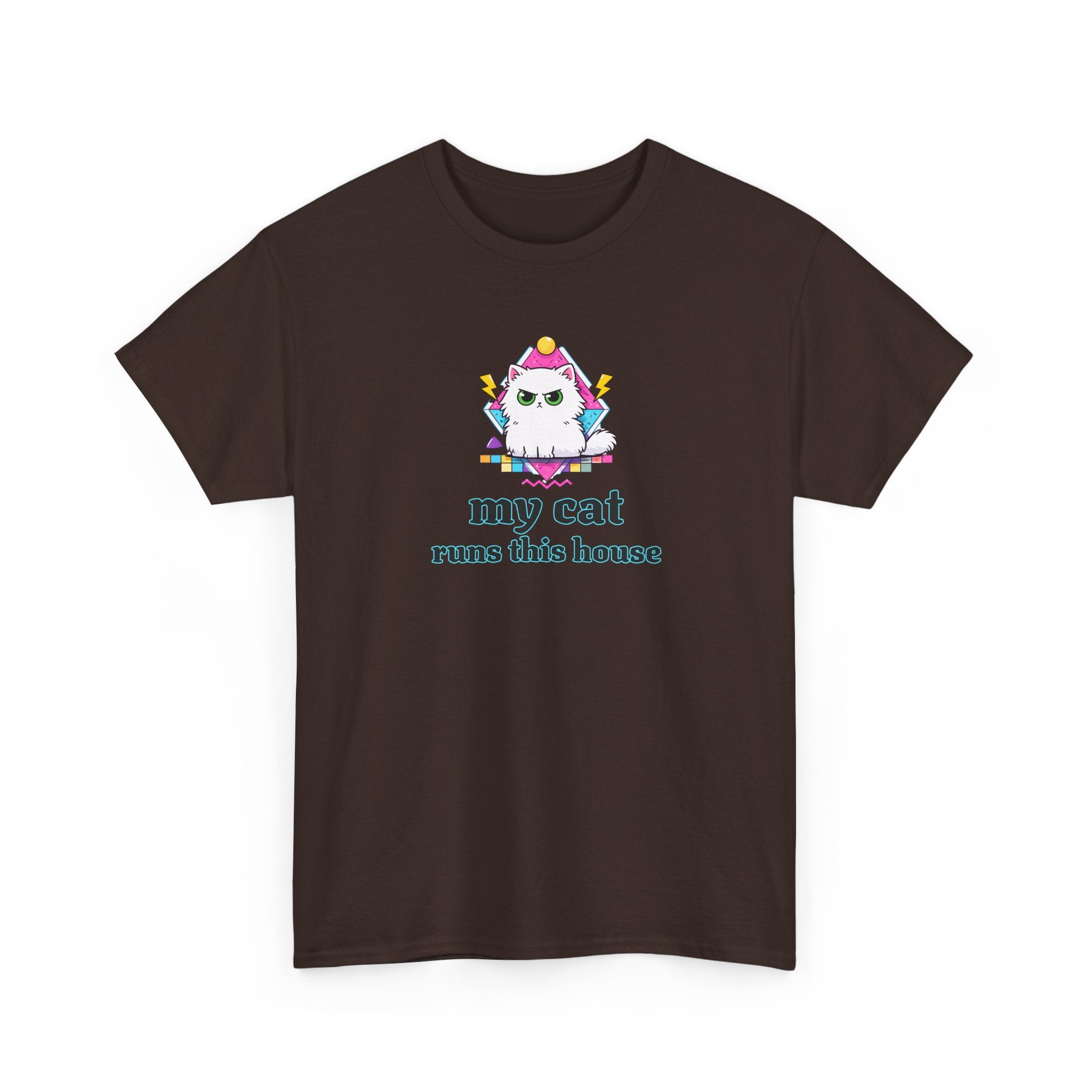 My Cat Runs This House T-Shirt — Cute Cat Graphic Tee for Cat Lovers