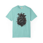 Snake Crest T-Shirt — Gothic Serpent Floral Graphic Tee