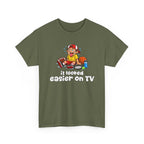 'It Looked Easier on TV' Funny Athletic Sports Fan Graphic T Shirt