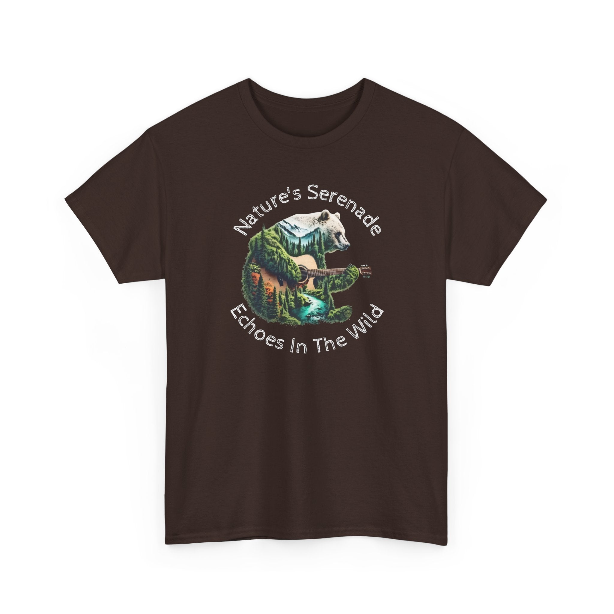 Nature’s Serenade T-Shirt — ‘Echoes in the Wild’ Guitar Bear Graphic Tee
