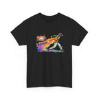 Baseball Batter Rainbow Blast Tee — 'Boom!' Graphic Sports T-Shirt