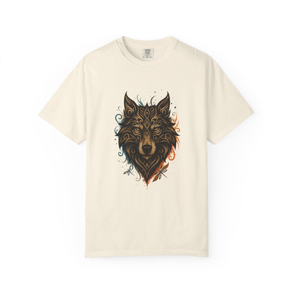 Wolf Head Graphic T-Shirt — Intricate Tribal Wolf Art Tee