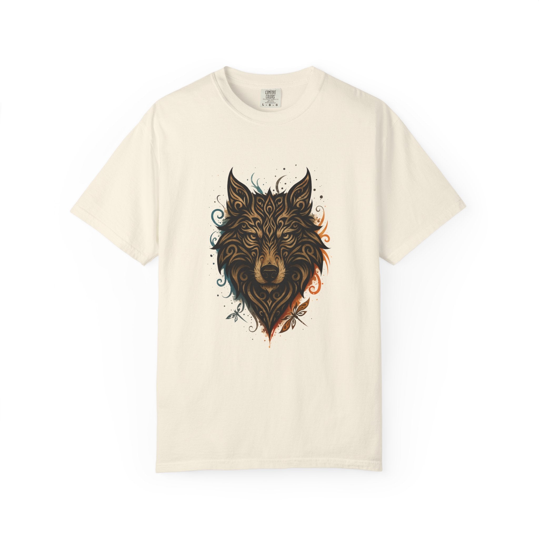 Wolf Head Graphic T-Shirt — Intricate Tribal Wolf Art Tee
