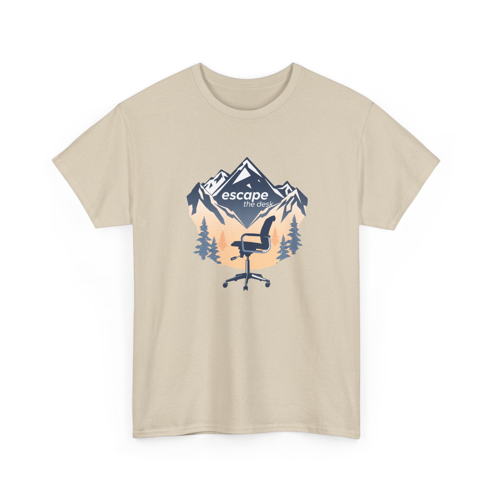 Escape Office Tee — Mountain & Chair Graphic T‑Shirt