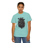 Snake Crest T-Shirt — Gothic Serpent Floral Graphic Tee