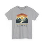 Fresh Air Club Mountain Sunset T-Shirt — Retro Outdoor Adventure Tee