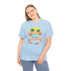 Hello Summer T-Shirt — Tropical Beach Palm Tree Graphic Tee