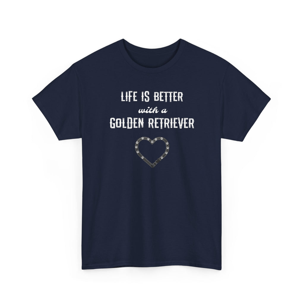 Life Is Better with a Golden Retriever Heart Dog Lover Tee
