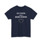 Life Is Better with a Golden Retriever Heart Dog Lover Tee