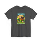 Slow Down Turtle Sloth & Snail V-Neck Tee — "Enjoy Life a Little" Relaxed Graphic Shirt
