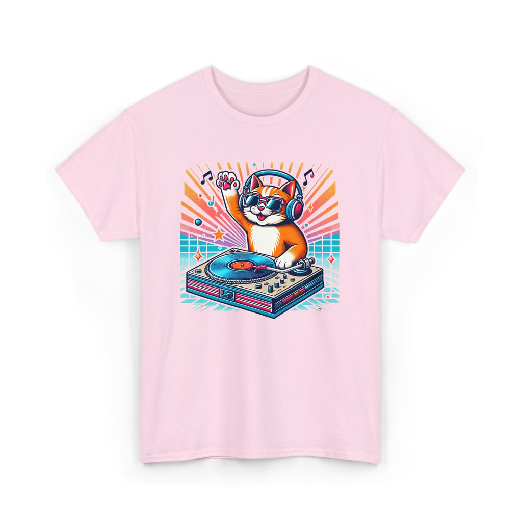 DJ Cat Turntable T-Shirt — Retro Music Cat Graphic Tee