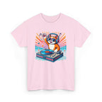 DJ Cat Turntable T-Shirt — Retro Music Cat Graphic Tee