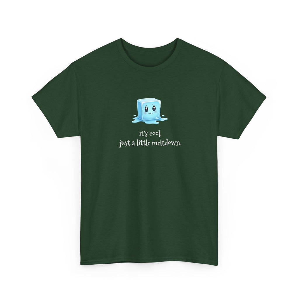 T‑Shirt — Cute Melting Ice Cube Graphic "It's Cool, Just a Little Meltdown"