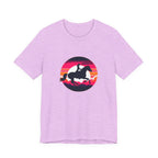 Woman Horse Riding Retro Sunset Tee