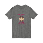 Wine O'Clock V-Neck Tee — Funny Wine Lover Shirt