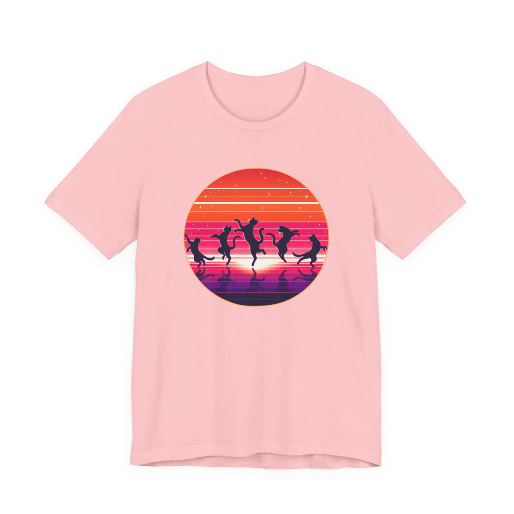 Retro Sunset Dancing Cats T-Shirt