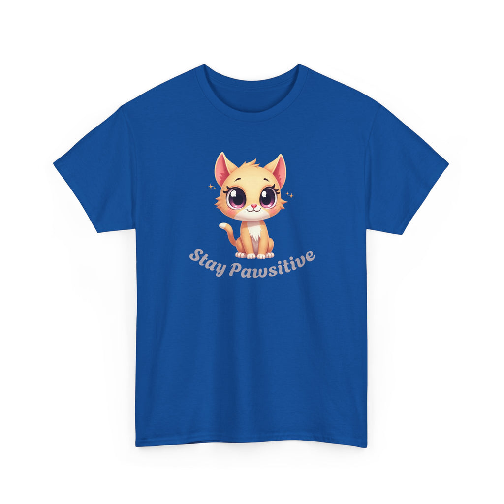Stay Pawsitive Tee — Cute Kitten Graphic T-Shirt