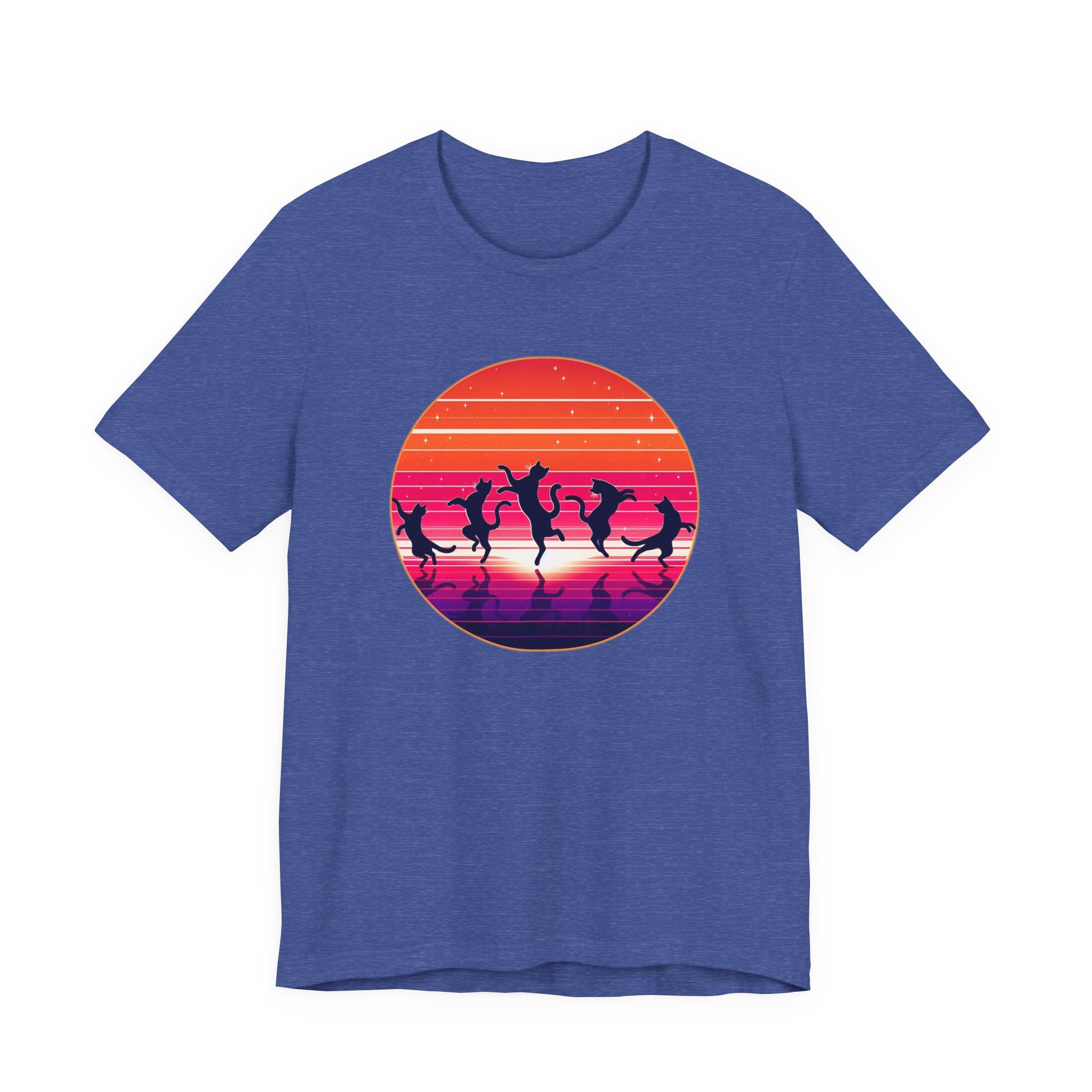 Retro Sunset Dancing Cats T-Shirt