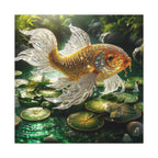 Gold Crystal Koi Fish Canvas Wall Art — Stretched Matte 1.25"