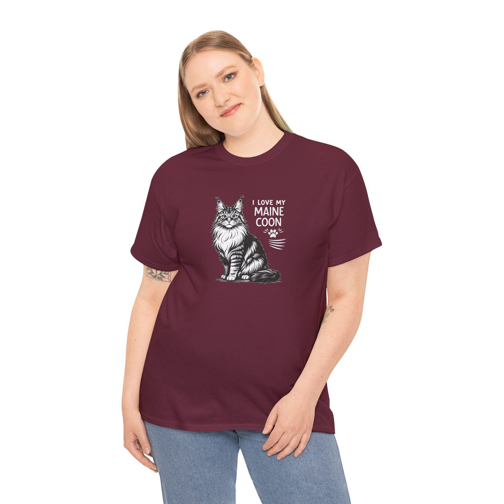 Maine Coon Cat T-Shirt — "I Love My Maine Coon" Tee