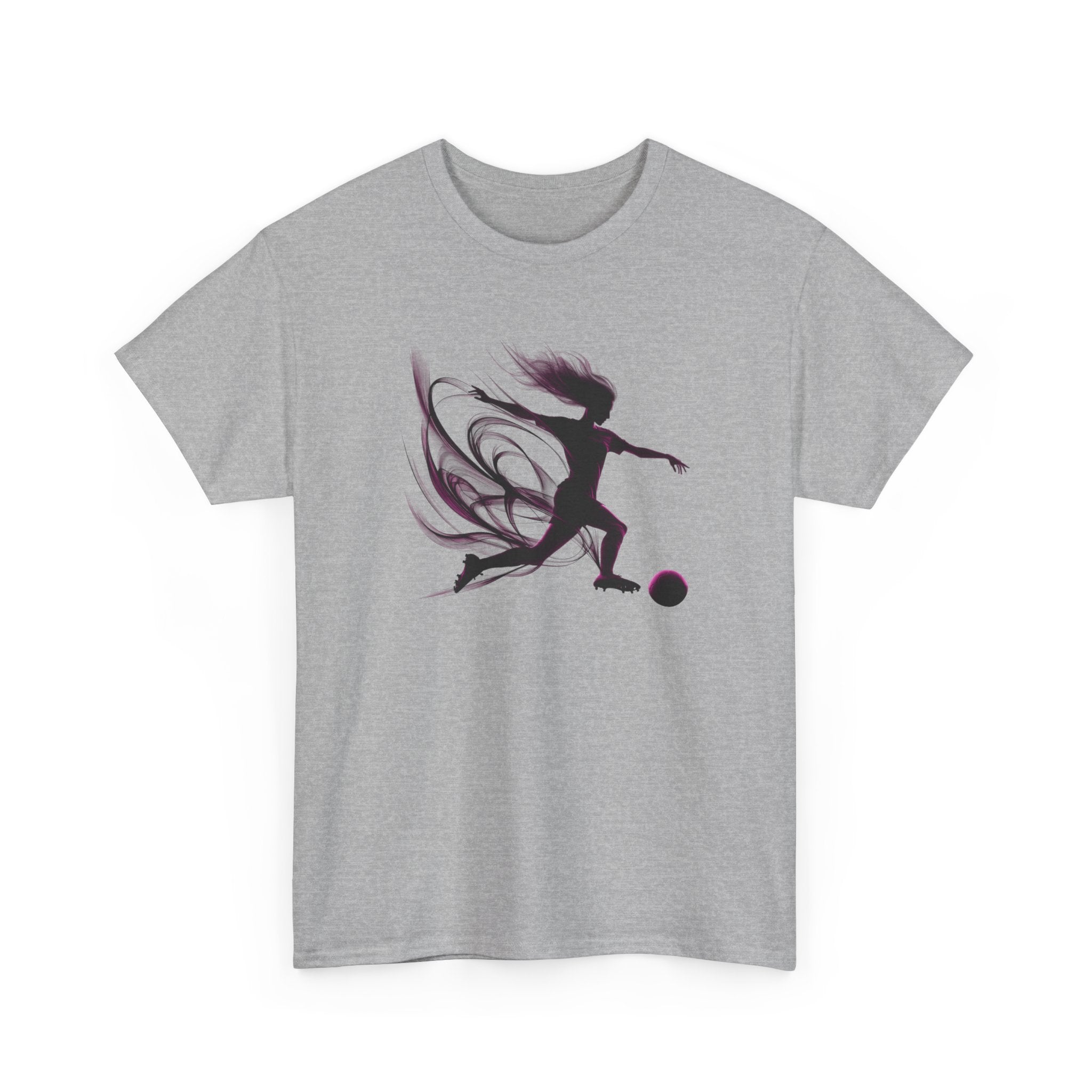 Soccer Football T-Shirt — Feminine Soccer Player Silhouette Tee
