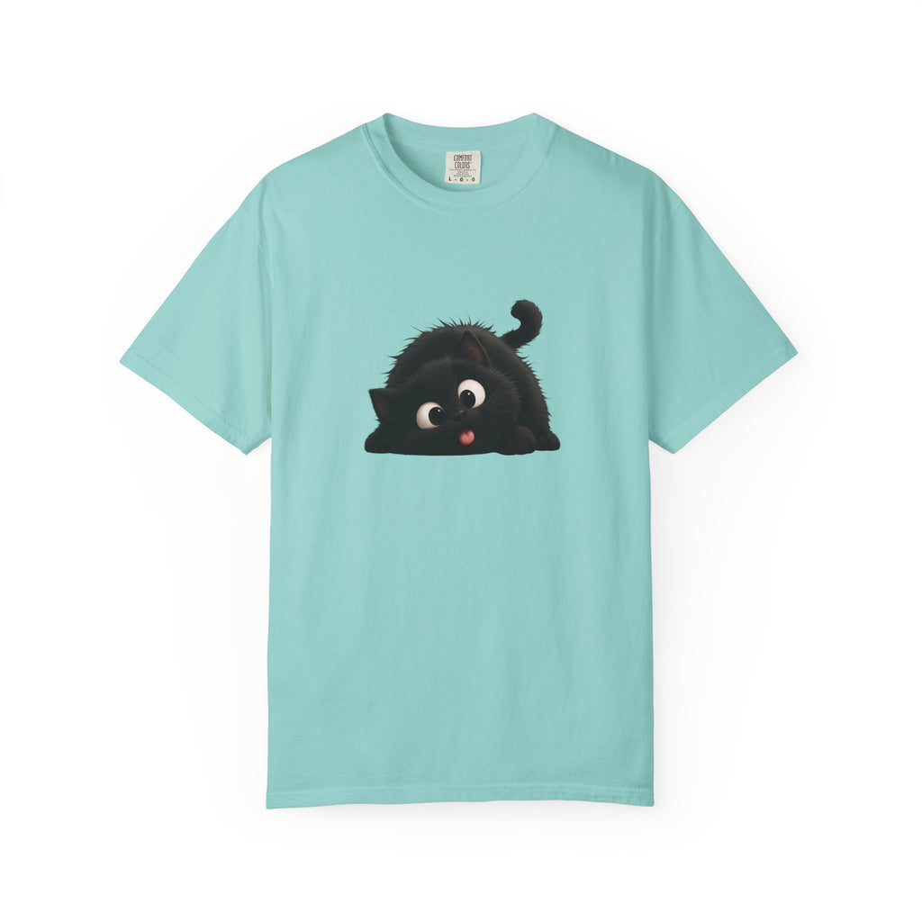 T-Shirt — Playful Black Kitten Graphic Tee