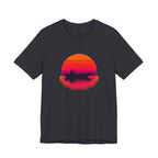 Fishing Sunset T‑Shirt — Retro Sunset Fisherman Boat Tee