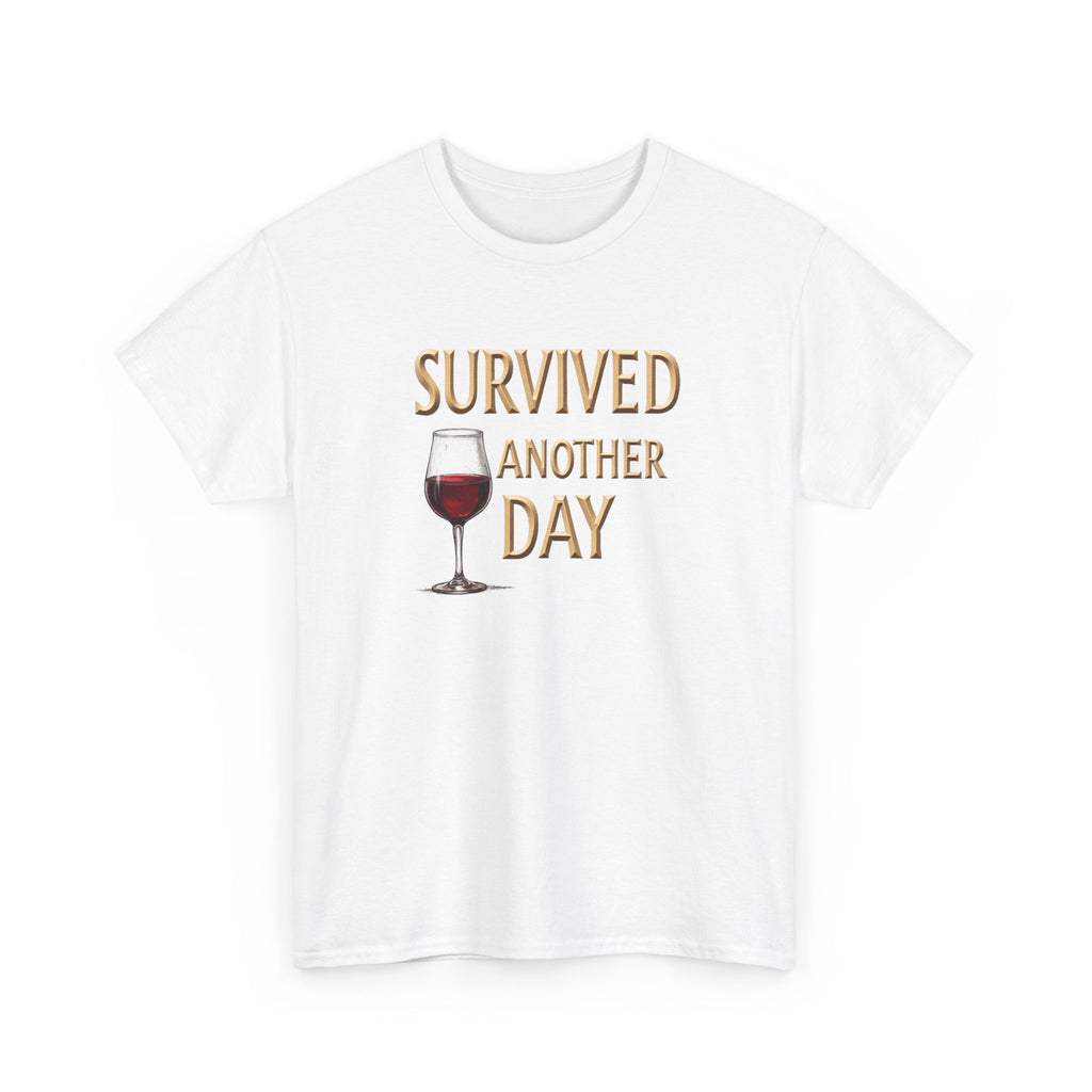 Survived Another Day Wine T-Shirt — Funny Wine Lover Tee