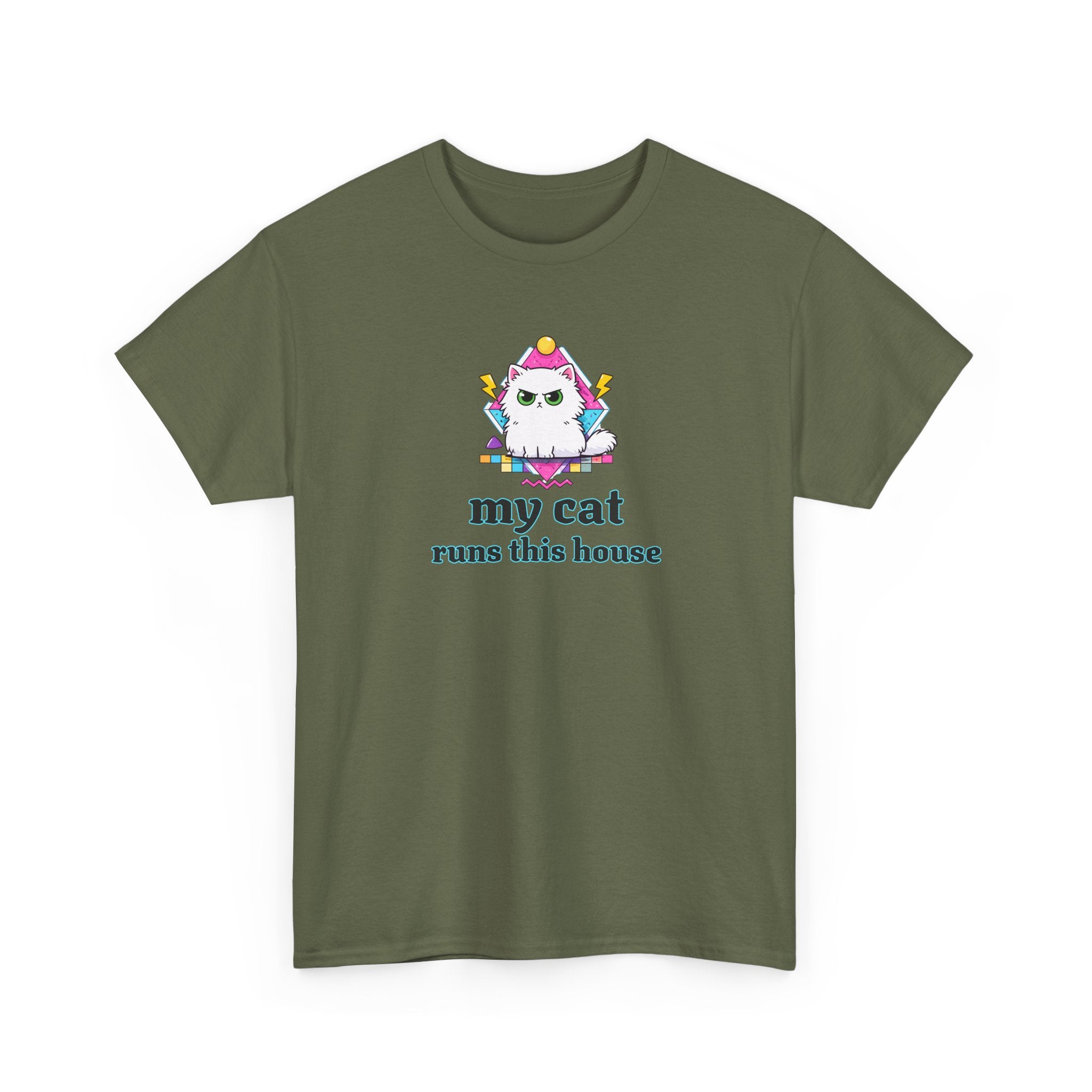 My Cat Runs This House T-Shirt — Cute Cat Graphic Tee for Cat Lovers