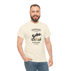 Hiking Is Hard, Chillin’ Is Easy T-Shirt — Camping Mountains Campfire Graphic Tee