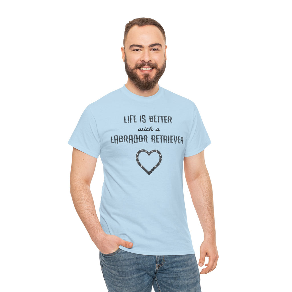 "Life Is Better with a Labrador Retriever" Heart Dog Lover Tee